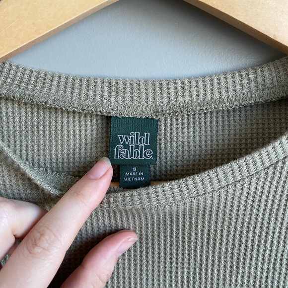 Wild Fable Waffle Knit Cropped Tee - Picture 3 of 4